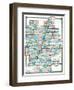 1875, Putnam, Marshall, Stark, Peoria, Woodford, and Tazewell Counties Map, Illinois, United States-null-Framed Giclee Print