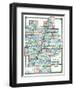 1875, Putnam, Marshall, Stark, Peoria, Woodford, and Tazewell Counties Map, Illinois, United States-null-Framed Giclee Print