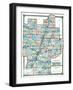 1875, Putnam, Marshall, Stark, Peoria, Woodford, and Tazewell Counties Map, Illinois, United States-null-Framed Giclee Print