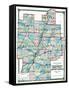 1875, Putnam, Marshall, Stark, Peoria, Woodford, and Tazewell Counties Map, Illinois, United States-null-Framed Stretched Canvas