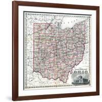 1875, Railroad Map, Ohio, United States-null-Framed Giclee Print