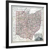 1875, Railroad Map, Ohio, United States-null-Framed Giclee Print