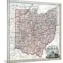 1875, Railroad Map, Ohio, United States-null-Mounted Giclee Print