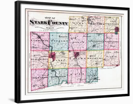 1875, Stark County Map, Ohio, United States-null-Framed Premium Giclee Print