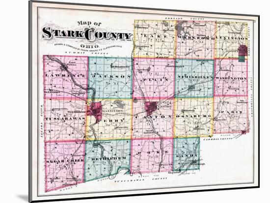 1875, Stark County Map, Ohio, United States-null-Mounted Giclee Print