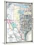 1875, Texas and Indian Territory Map, United States-null-Stretched Canvas