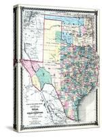 1875, Texas and Indian Territory Map, United States-null-Stretched Canvas