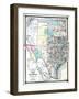 1875, Texas and Indian Territory Map, United States-null-Framed Giclee Print