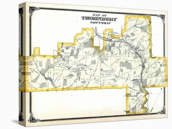 1875, Thornbury Township, Glen Mills P.O. Cheyney P.O., Thornton P.O. Mill Pond, Pennsylvania, Unit-null-Stretched Canvas