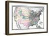 1875, United States Railroad Map, United States-null-Framed Giclee Print