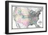 1875, United States Railroad Map, United States-null-Framed Giclee Print