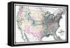 1875, United States Railroad Map, United States-null-Framed Stretched Canvas