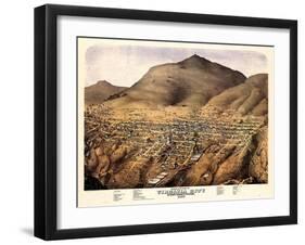 1875, Virginia City Bird's Eye View, Nevada, United States-null-Framed Giclee Print