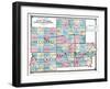 1875, Wayne, Jefferson, Franklin, Hamilton and White Counties Map, Illinois, United States-null-Framed Giclee Print