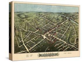 1875, Westfield Bird's Eye View, Massachusetts, United States-null-Stretched Canvas