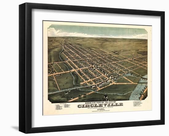 1876, Circleville Bird's Eye View Ohio, United States-null-Framed Giclee Print