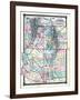 1876, County Map of Colorado, Utah, New Mexico and Arizona, United States-null-Framed Giclee Print