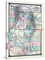 1876, County Map of Colorado, Utah, New Mexico and Arizona, United States-null-Stretched Canvas