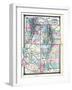 1876, County Map of Colorado, Utah, New Mexico and Arizona, United States-null-Framed Giclee Print