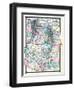 1876, County Map of Colorado, Utah, New Mexico and Arizona, United States-null-Framed Giclee Print