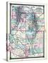 1876, County Map of Colorado, Utah, New Mexico and Arizona, United States-null-Stretched Canvas