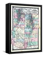 1876, County Map of Colorado, Utah, New Mexico and Arizona, United States-null-Framed Stretched Canvas