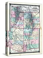 1876, County Map of Colorado, Utah, New Mexico and Arizona, United States-null-Stretched Canvas