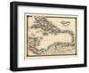 1876, County Map of Florida, West Indies, Caribbean, Mexico, Cuba, South America, United-null-Framed Giclee Print