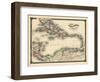 1876, County Map of Florida, West Indies, Caribbean, Mexico, Cuba, South America, United-null-Framed Premium Giclee Print