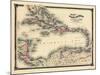 1876, County Map of Florida, West Indies, Caribbean, Mexico, Cuba, South America, United-null-Mounted Giclee Print