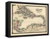 1876, County Map of Florida, West Indies, Caribbean, Mexico, Cuba, South America, United-null-Framed Stretched Canvas