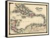 1876, County Map of Florida, West Indies, Caribbean, Mexico, Cuba, South America, United-null-Framed Stretched Canvas