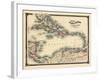 1876, County Map of Florida, West Indies, Caribbean, Mexico, Cuba, South America, United-null-Framed Giclee Print