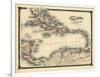 1876, County Map of Florida, West Indies, Caribbean, Mexico, Cuba, South America, United-null-Framed Giclee Print