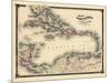 1876, County Map of Florida, West Indies, Caribbean, Mexico, Cuba, South America, United-null-Mounted Giclee Print