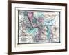 1876, County Map of Idaho, Montana and Wyoming, Missouri, United States-null-Framed Giclee Print