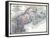 1876, County Map of New England and the Provinces of Quebec, New Brunswick, Nova Scotia and Prince-null-Framed Stretched Canvas