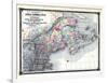 1876, County Map of New England and the Provinces of Quebec, New Brunswick, Nova Scotia and Prince-null-Framed Giclee Print