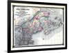 1876, County Map of New England and the Provinces of Quebec, New Brunswick, Nova Scotia and Prince-null-Framed Giclee Print