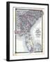 1876, County Map of North Carolina, South Carolina, Georgia and Florida, Missouri, United States-null-Framed Giclee Print