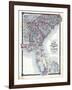 1876, County Map of North Carolina, South Carolina, Georgia and Florida, Missouri, United States-null-Framed Giclee Print