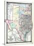 1876, County Map of Texas and Indian Territory, Missouri, United States-null-Stretched Canvas