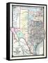 1876, County Map of Texas and Indian Territory, Missouri, United States-null-Framed Stretched Canvas