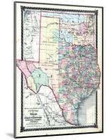 1876, County Map of Texas and Indian Territory, Missouri, United States-null-Mounted Giclee Print