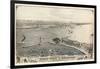 1876, Erie and Presque Isle Bay Bird's Eye View, Pennsylvania, United States-null-Framed Giclee Print