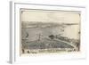 1876, Erie and Presque Isle Bay Bird's Eye View, Pennsylvania, United States-null-Framed Giclee Print