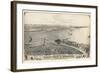 1876, Erie and Presque Isle Bay Bird's Eye View, Pennsylvania, United States-null-Framed Giclee Print