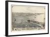 1876, Erie and Presque Isle Bay Bird's Eye View, Pennsylvania, United States-null-Framed Giclee Print