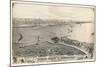 1876, Erie and Presque Isle Bay Bird's Eye View, Pennsylvania, United States-null-Mounted Giclee Print