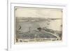 1876, Erie and Presque Isle Bay Bird's Eye View, Pennsylvania, United States-null-Framed Giclee Print